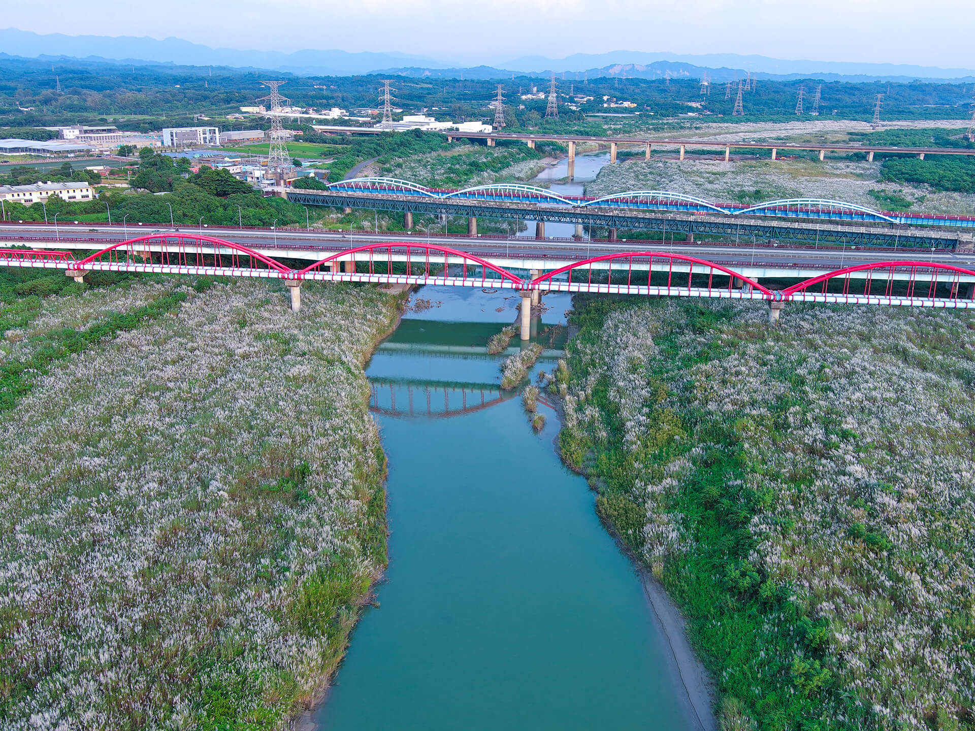 現今曾文溪下游頂點與五條橋地景