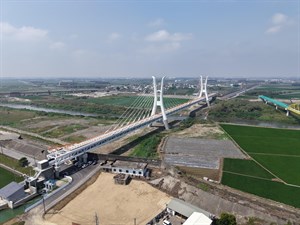 Aerial view of Beigang River Aqueduct