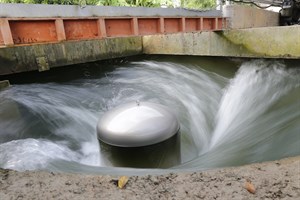 圖4、后里圳小水力發電水輪機運轉