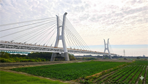 圖2、北港溪渡槽為全國首座跨距最長斜張橋型式渡槽